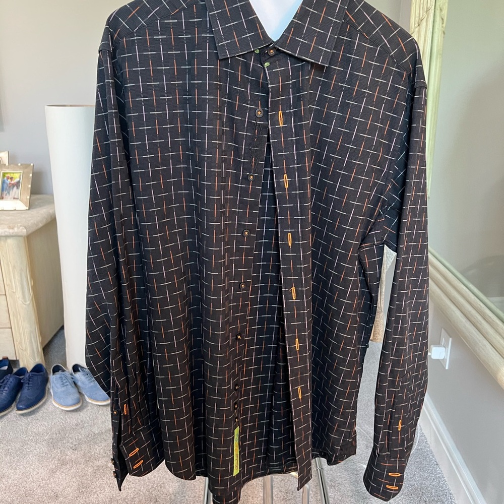 Robert Graham Black Casual Button Down Shirt